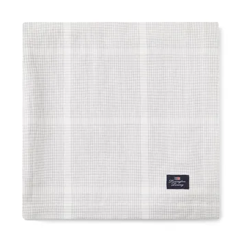 Pepita Check Cotton Linen dug 180x180 cm - White/Light gray - Lexington