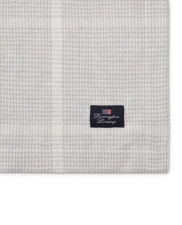 Pepita Check Cotton Linen dug 180x180 cm - White/Light gray - Lexington