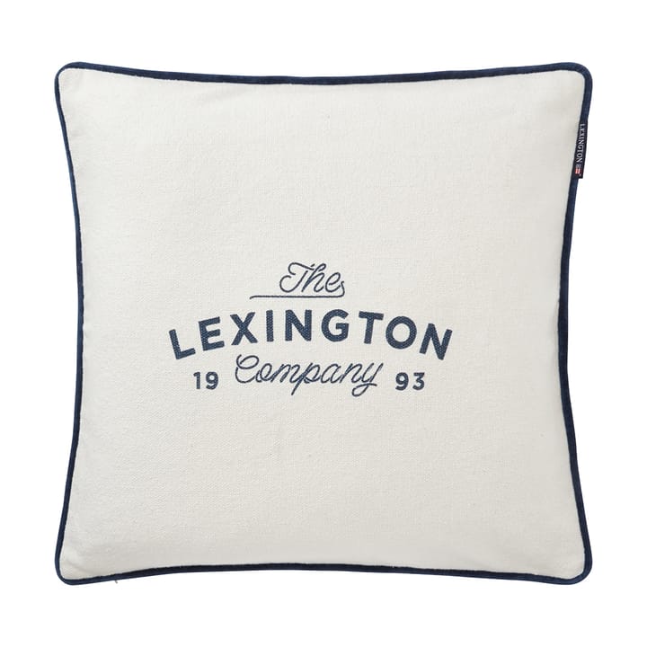 Printed Logo Recycled Cotton pudebetræk 50x50 cm, White Lexington
