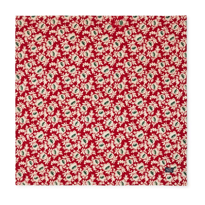 Printed Organic Cotton Twill serviet 50x50 cm - Red-beige-green - Lexington