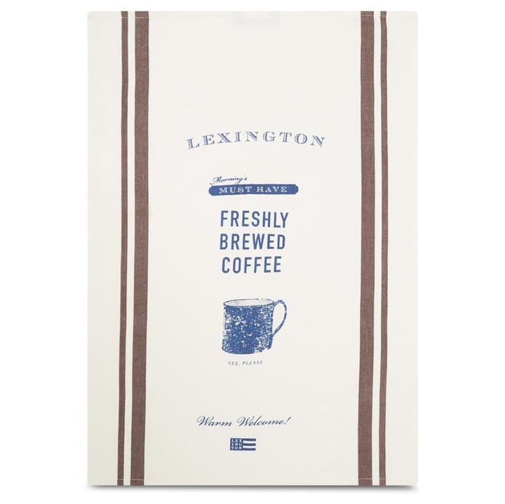 Printed Twill Coffee viskestykke 50x70 cm - Hvid - Lexington
