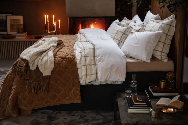Quilted Cotton Velvet sengetæppe 260x240 cm - Dark beige
 - Lexington