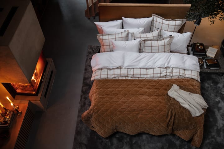 Quilted Cotton Velvet sengetæppe 260x240 cm - Dark beige
 - Lexington