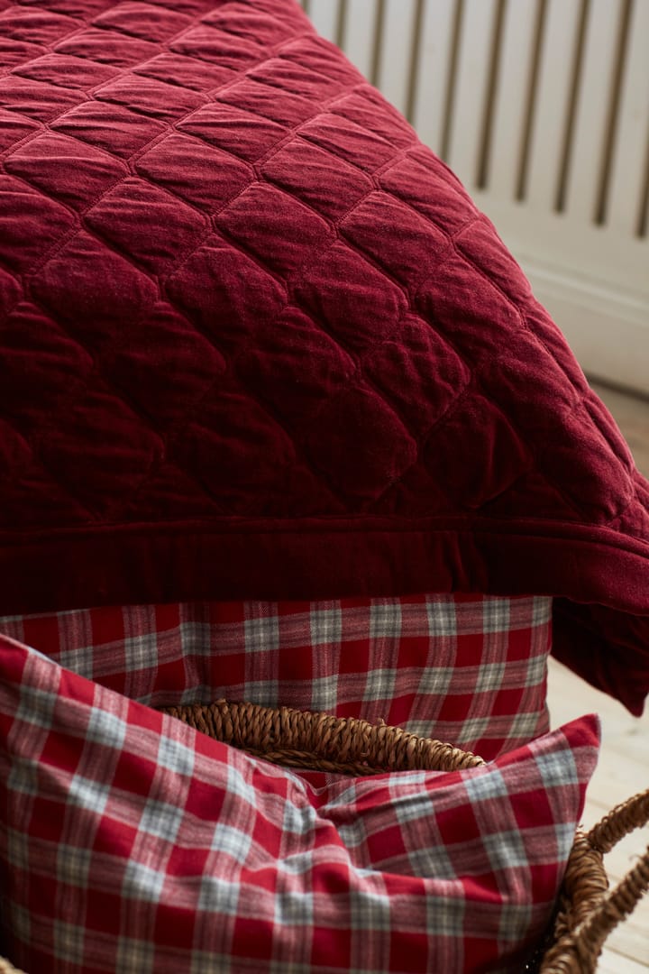 Quilted Organic Cotton Velvet sengetæppe 240x260 cm, Red Lexington