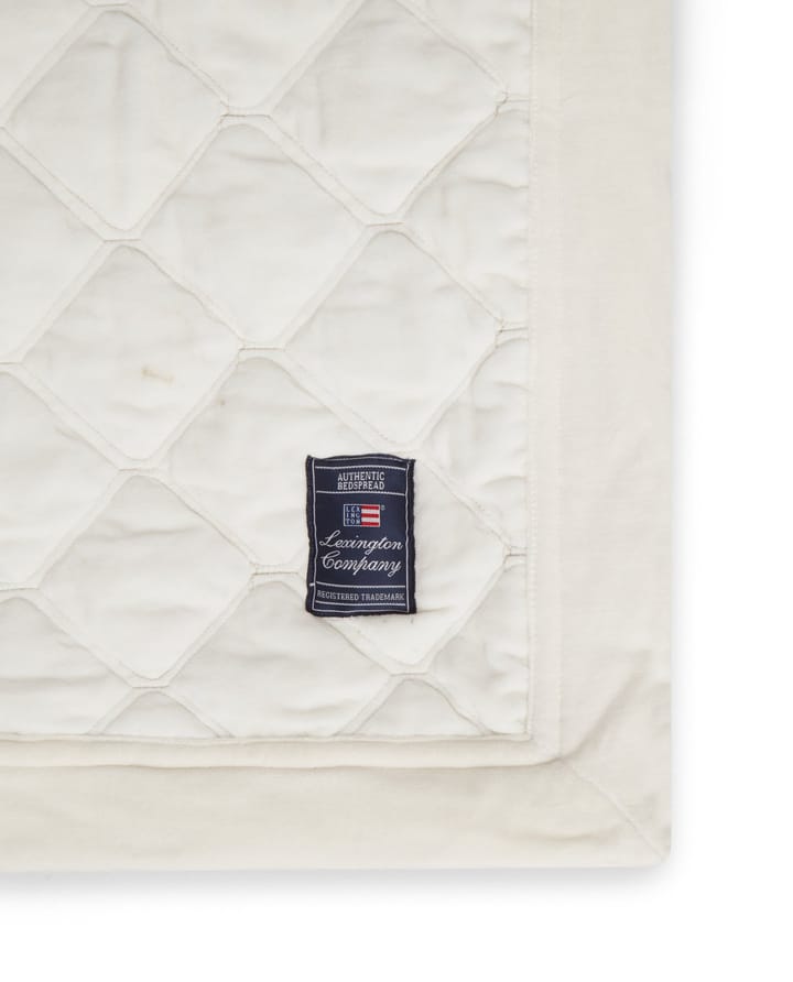 Quilted Organic Cotton Velvet sengetæppe 240x260 cm - Snow white - Lexington