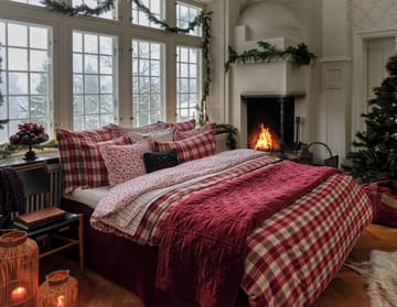Quilted organic cotton velvet sengetæppe 260x240 cm - Rød - Lexington