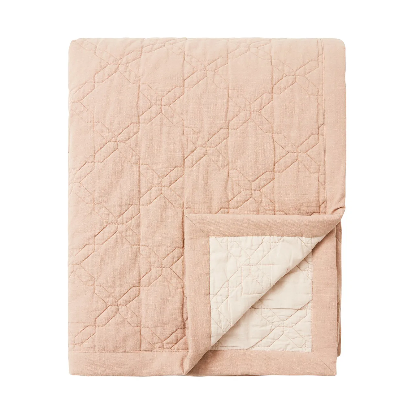 Quilted Recycled Cotton sengetæppe 260x240 cm, Beige Lexington