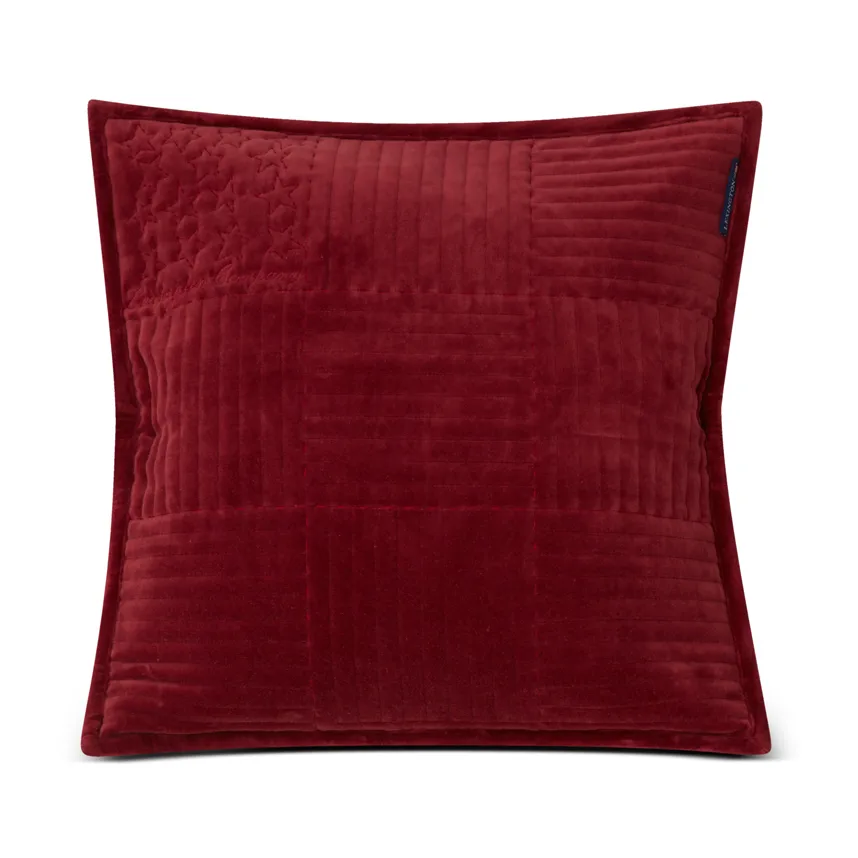 Quilted Velvet Star pudebetræk 50x50 cm, Red Lexington