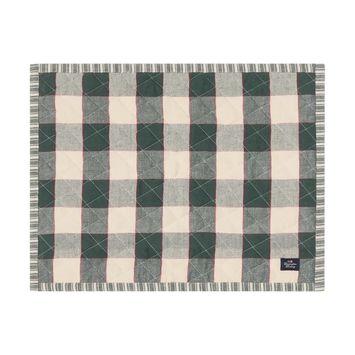 Quiltet dobbeltsidet bordskåner - Green-Light beige-red, 35x45 cm - Lexington