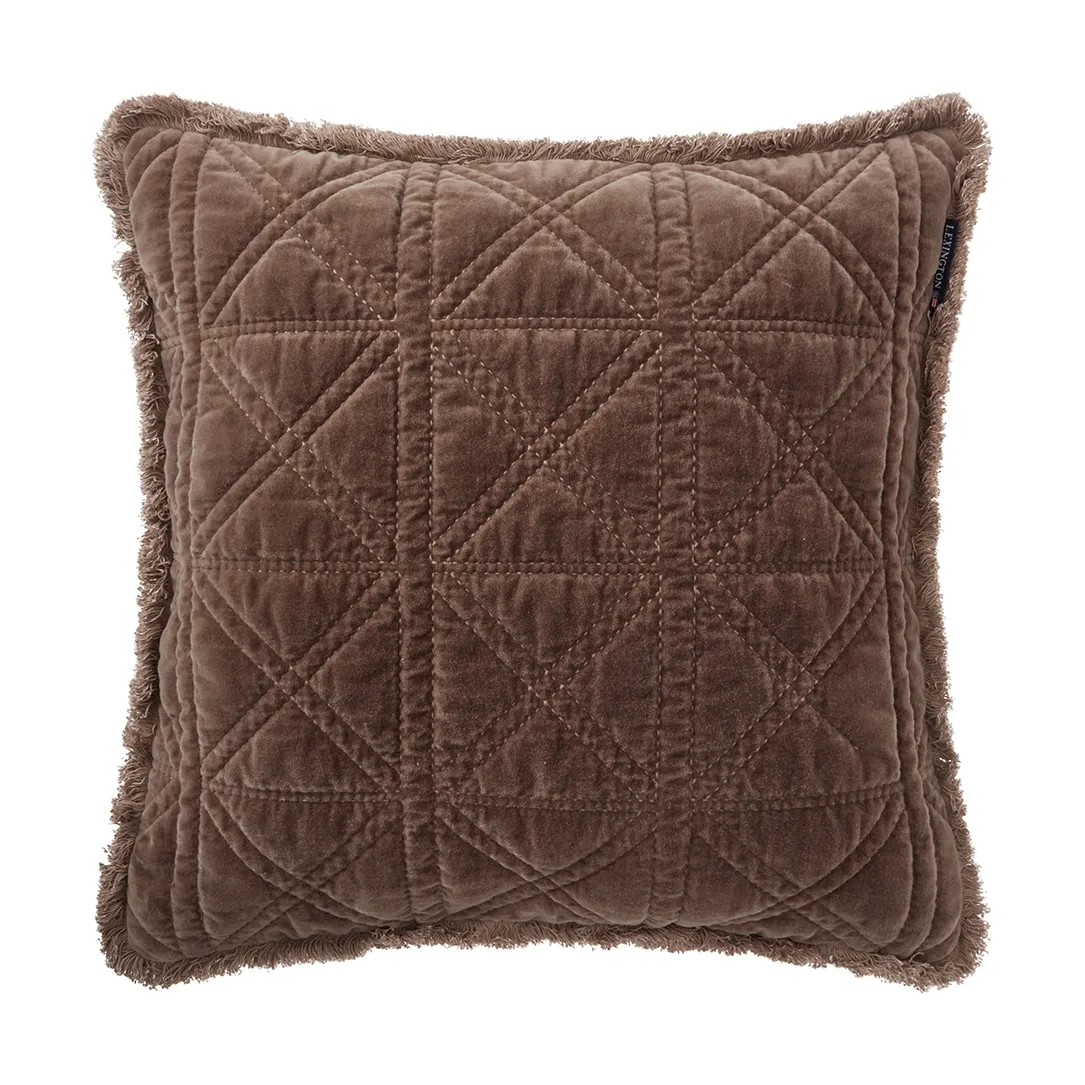 Rattan Quilted Velvet pudebetræk 50x50 cm, Brown Lexington