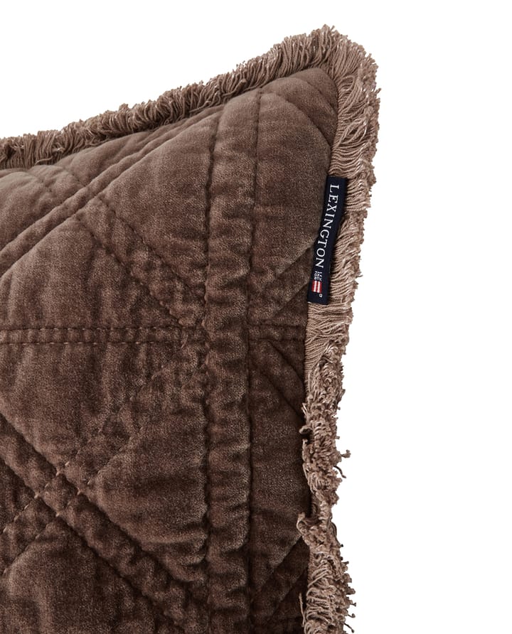 Rattan Quilted Velvet pudebetræk 50x50 cm, Brown Lexington