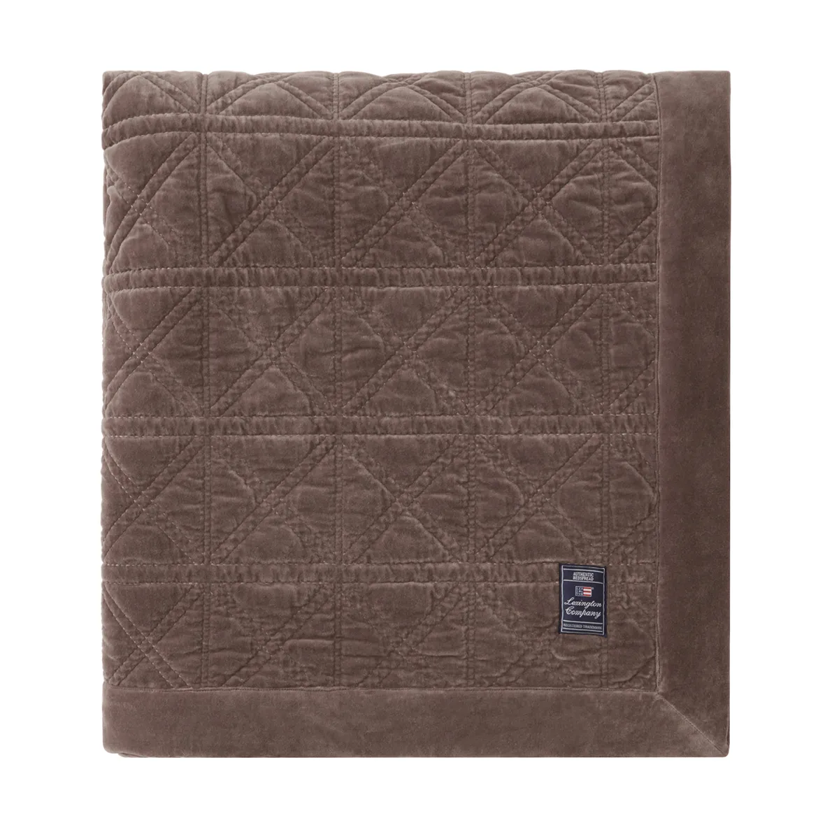 Rattan Quilted Velvet sengetæppe 160x240 cm, Brown Lexington