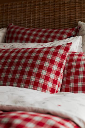 Red Checked Cotton Flannel sengesæt - 50x60 cm, 150x210 cm - Lexington