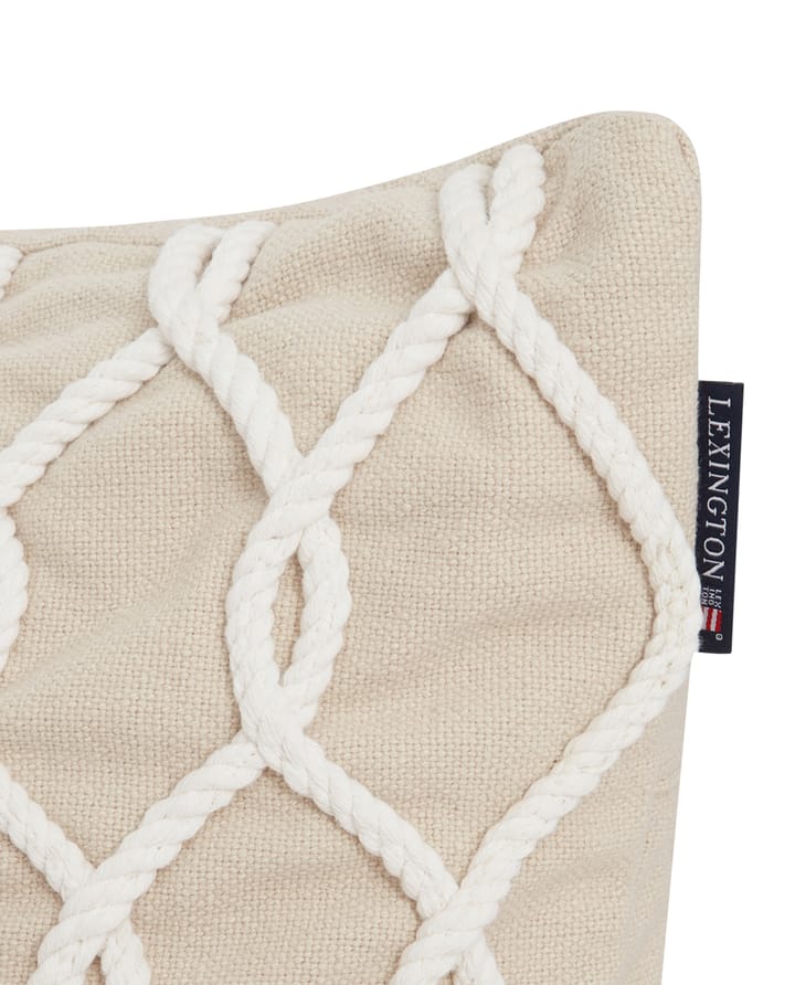 Rope Deco Canvas pudebetræk 50x50 cm, Lysbeige/Hvid Lexington