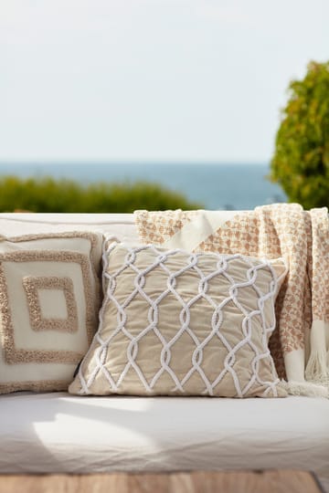 Rope Deco Canvas pudebetræk 50x50 cm - Lysbeige/Hvid - Lexington