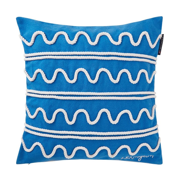 Rope Wave Cotton Canvas pudebetræk 50x50 cm - Blue - Lexington