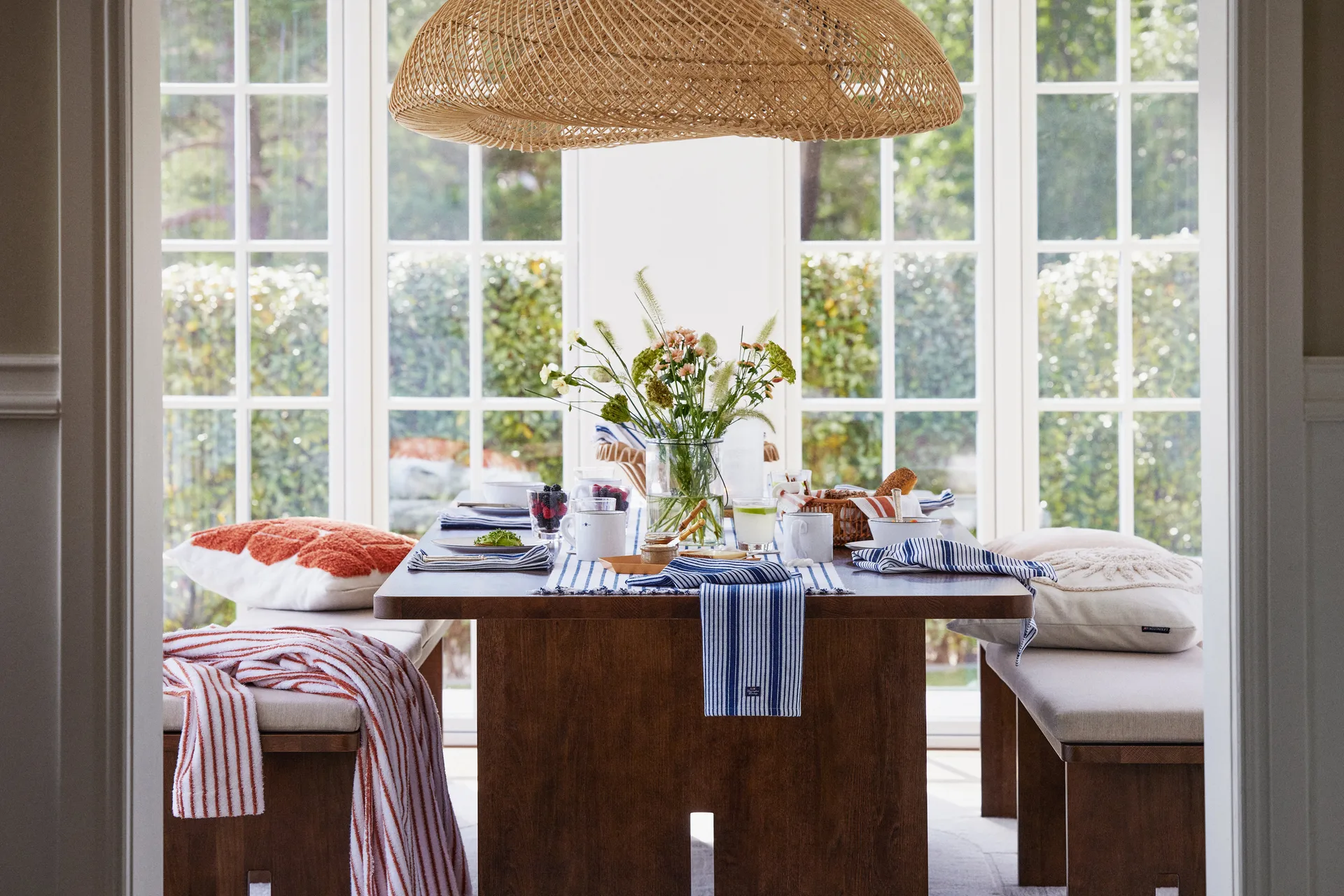 Rug Graphic Cotton Canvas pudebetræk 50x50 cm, White Lexington