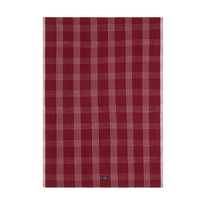 Rutete linned/bomulds viskestykke 50x70 cm - Red-white - Lexington