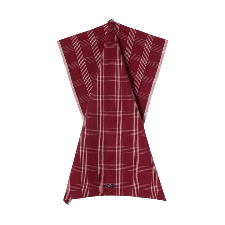 Rutete linned/bomulds viskestykke 50x70 cm, Red-white Lexington