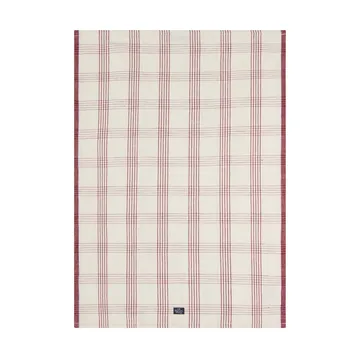 Rutete linned/bomulds viskestykke 50x70 cm - White-red - Lexington