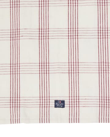 Rutete linned/bomulds viskestykke 50x70 cm - White-red - Lexington
