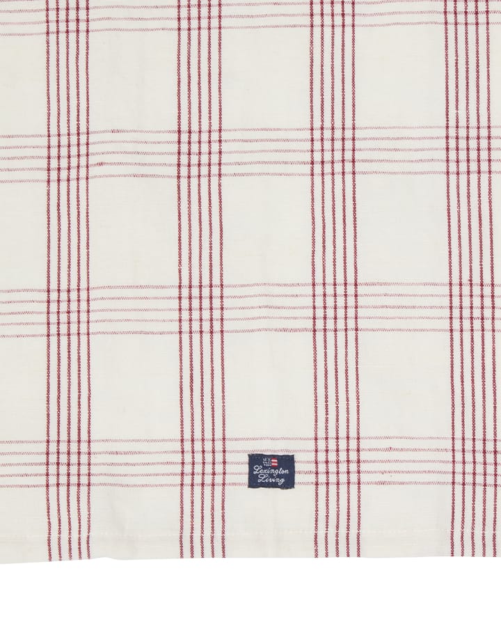 Rutete linned/bomulds viskestykke 50x70 cm, White-red Lexington
