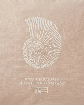 Sea Embroidered Recycled Cotton pudebetræk 50x50 - Light beige - Lexington
