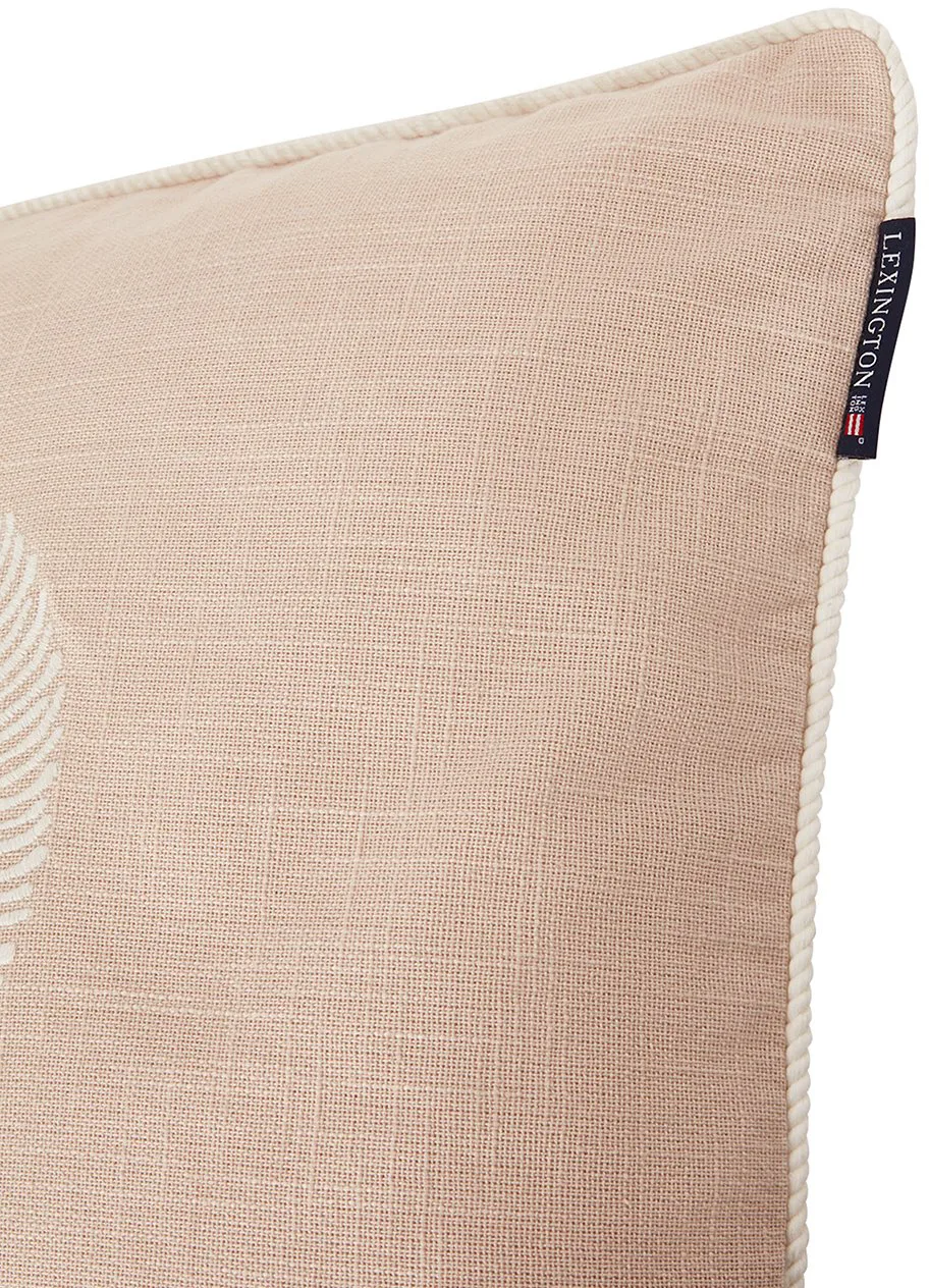 Sea Embroidered Recycled Cotton pudebetræk 50x50, Light beige Lexington