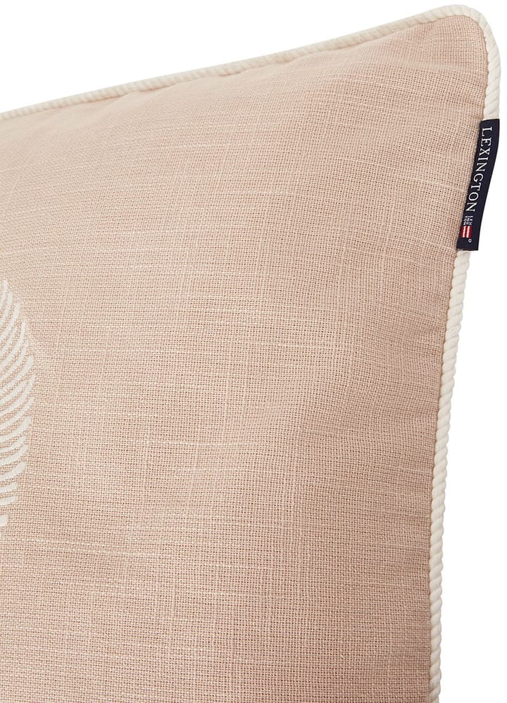 Sea Embroidered Recycled Cotton pudebetræk 50x50 - Light beige - Lexington