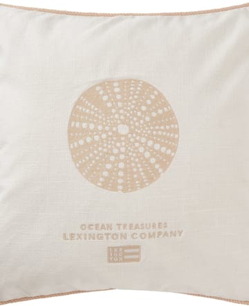 Sea Embroidered Recycled Cotton pudebetræk 50x50 - White-beige - Lexington
