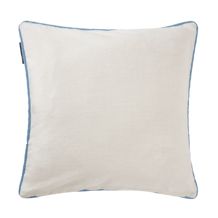 Sea Embroidered Recycled Cotton pudebetræk 50x50 - White-blue - Lexington