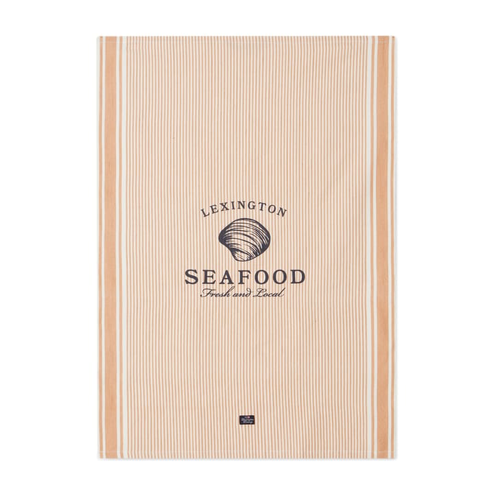 Seafood Striped & Printed viskestykke 50x70 cm - Beige/Hvid - Lexington
