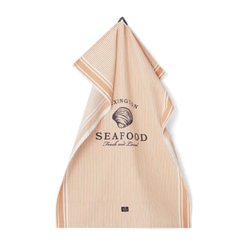 Seafood Striped & Printed viskestykke 50x70 cm - Beige/Hvid - Lexington