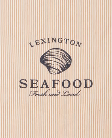 Seafood Striped & Printed viskestykke 50x70 cm - Beige/Hvid - Lexington