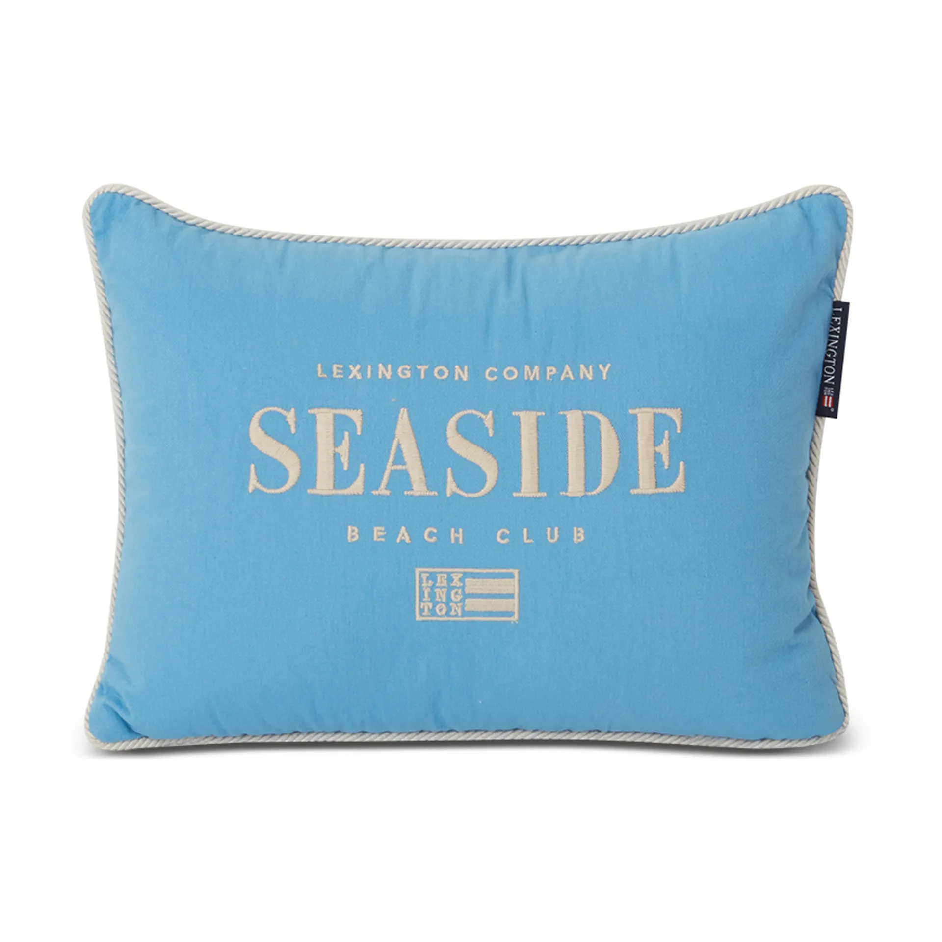 Seaside Small Organic Cotton Twill pude 30x40 cm, Blå/Lysbeige Lexington
