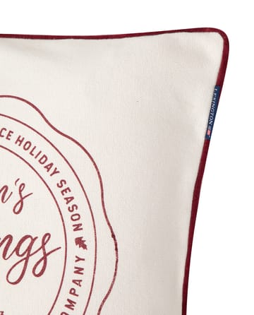 Seasons Greetings Cotton pudebetræk 50x50 cm - Offwhite/Red - Lexington