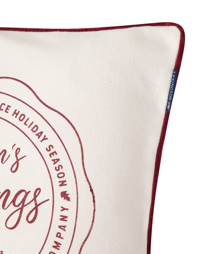 Seasons Greetings Cotton pudebetræk 50x50 cm, Offwhite/Red Lexington