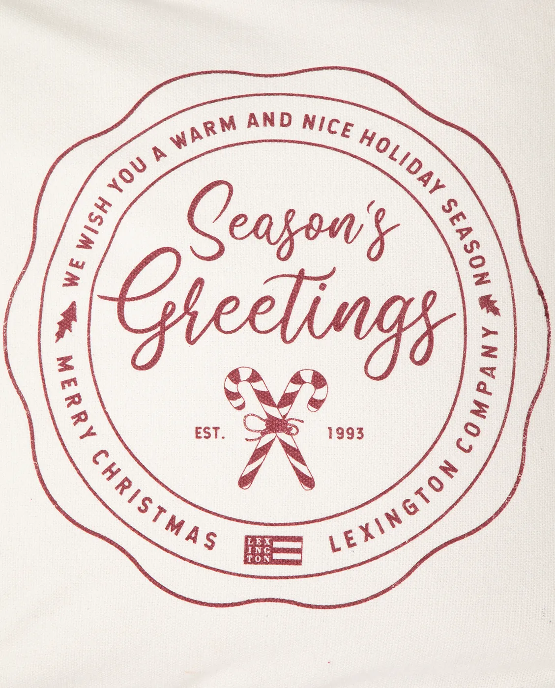 Seasons Greetings Cotton pudebetræk 50x50 cm, Offwhite/Red Lexington