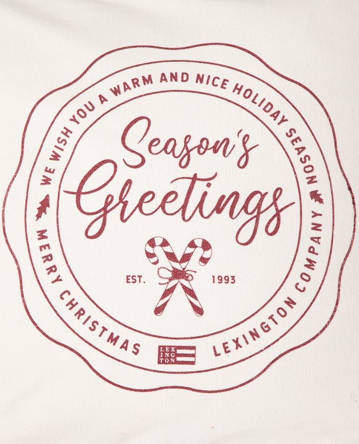 Seasons Greetings Cotton pudebetræk 50x50 cm - Offwhite/Red - Lexington