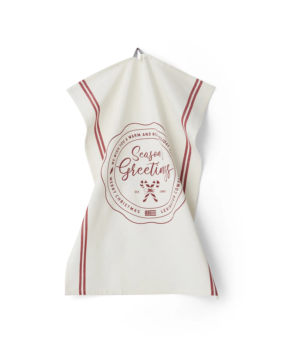 Seasons Greetings Printed viskestykke 50x70 cm, White/Red Lexington