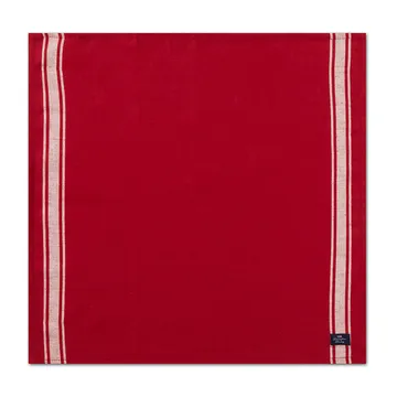 Side Striped Cotton Linen serviet 50x50 cm - Red/White - Lexington