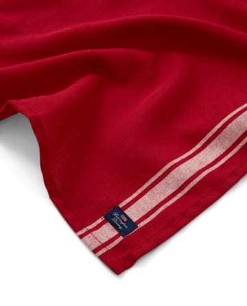 Side Striped Cotton Linen serviet 50x50 cm - Red/White - Lexington