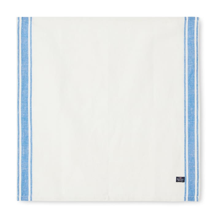 Side Striped Cotton Linen stofserviet 50x50 cm - Blå/Hvid - Lexington