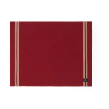 Side Striped Organic Cotton Rip dækkeserviet 40x50 cm - Red/Beige - Lexington