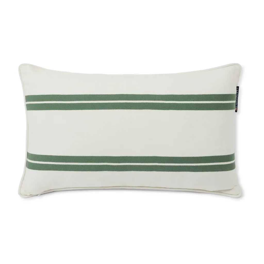 Side Striped pude small 30x50 cm, White/Green Lexington