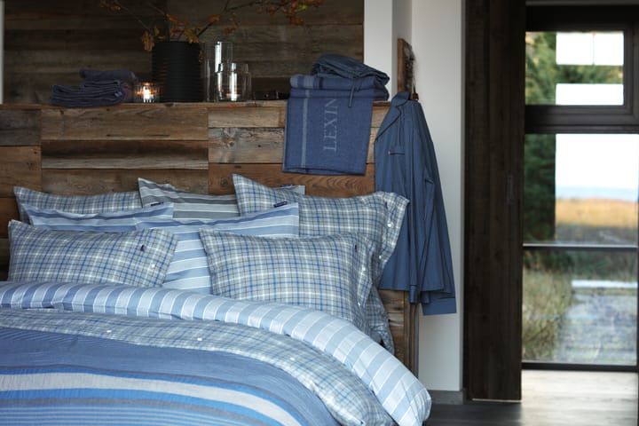 Side Striped Soft Quilted sengetæppe 160x240 cm - Blue - Lexington