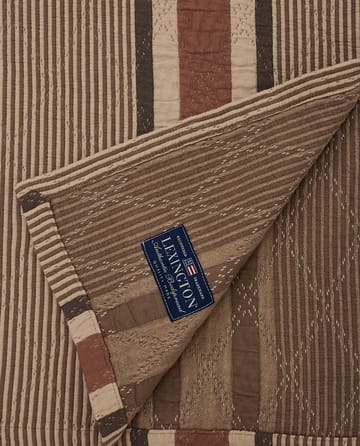 Side Striped Soft Quilted sengetæppe 240x260 cm - Beige - Lexington