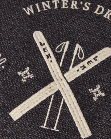 Ski Club økologisk bomuld pudebetræk - Navy-Light beige, 50x50 cm - Lexington