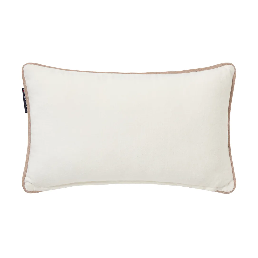 Ski resort økologisk bomuld twill pude 30x50 cm, White-Dark blue Lexington