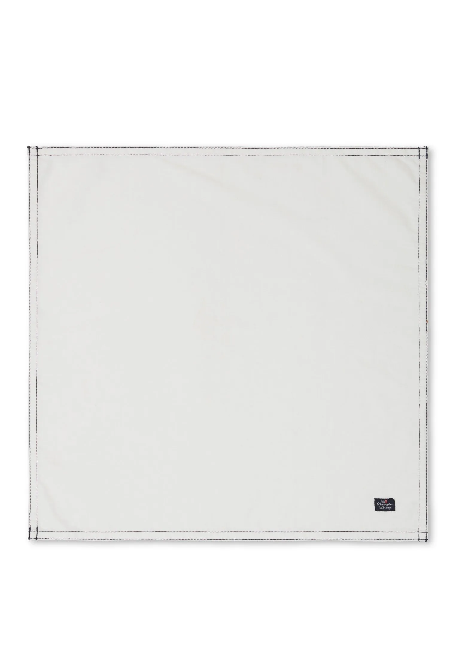 Solid Cotton serviet Kontrastsøm, Hvid Lexington